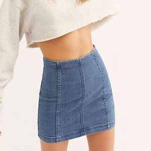 denim free people modern femme skirt